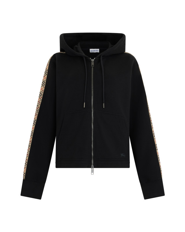 Hoodie with check finish