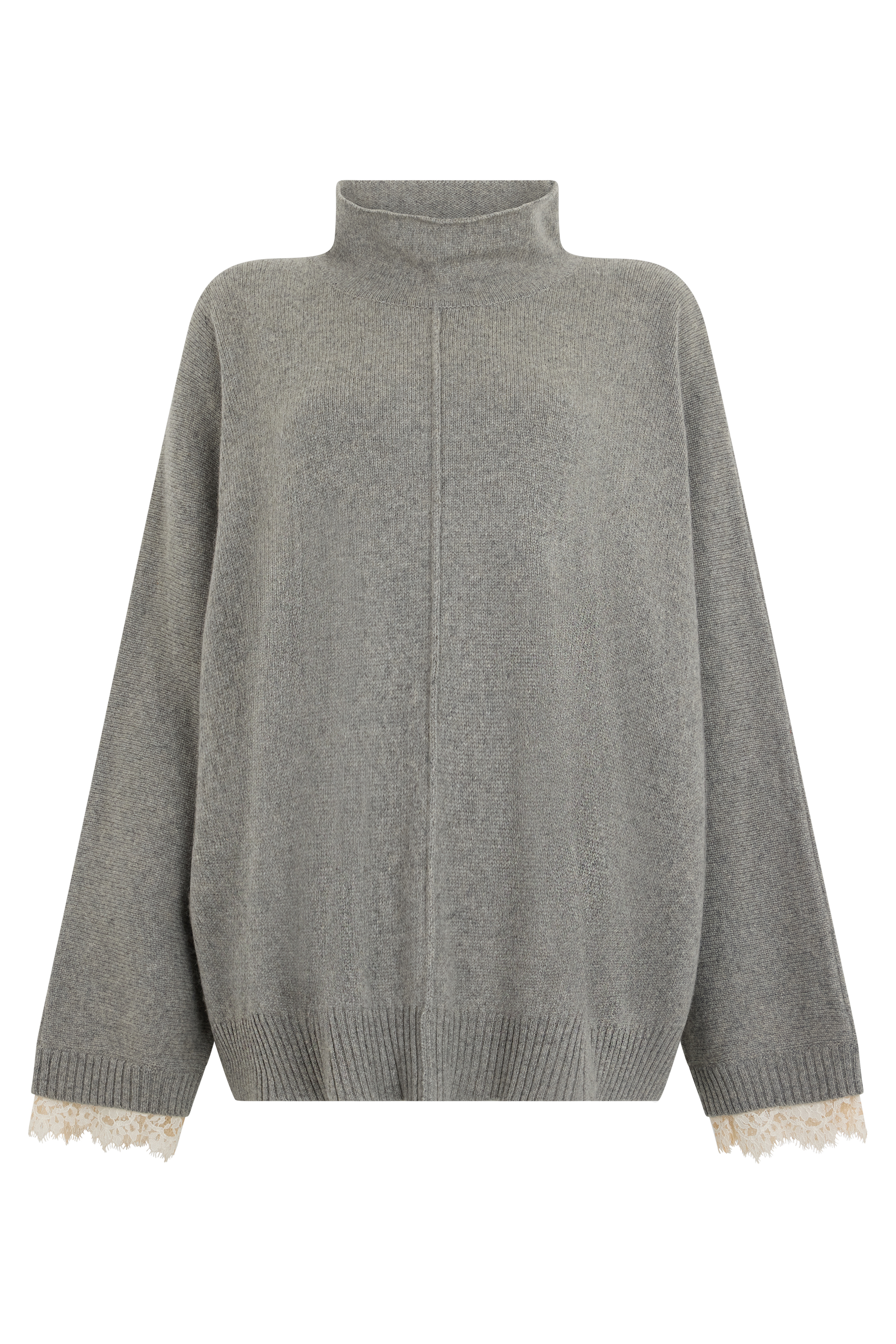 Oversized sweater with high collar
