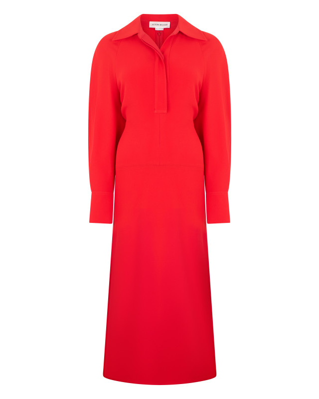 Midi dress with long sleeves