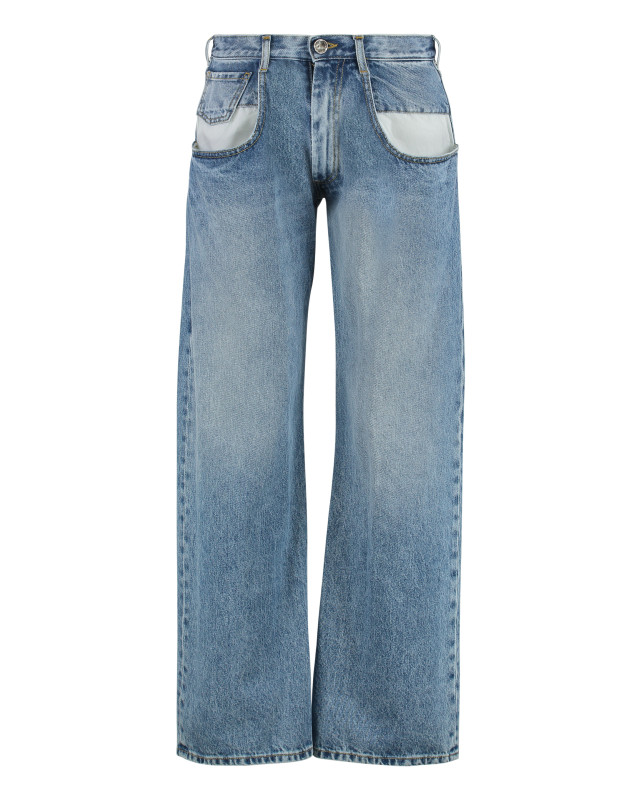 5-pocket straight-leg jeans