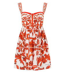 Mini dress in printed cotton