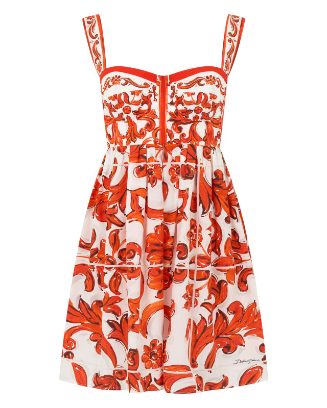 Mini dress in printed cotton