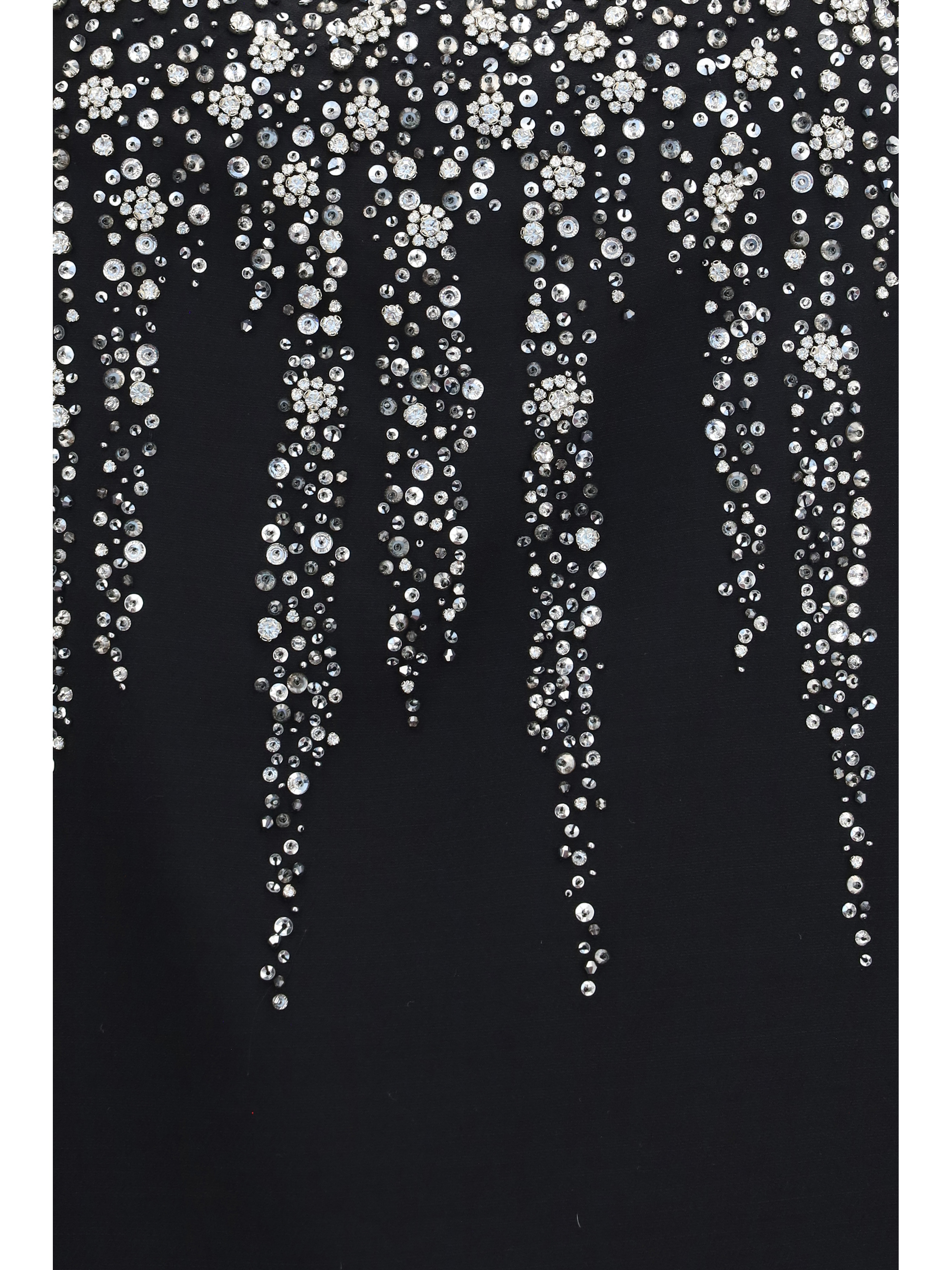 Embroidered crepe mini Dress with jewel details